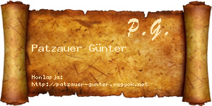 Patzauer Günter névjegykártya