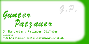 gunter patzauer business card